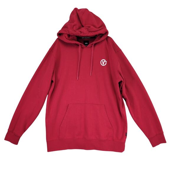 Vans Off The Wall Men's M Red Fleece Pullover Hoodie, Keep The Peace Skater - Picture 1 of 6